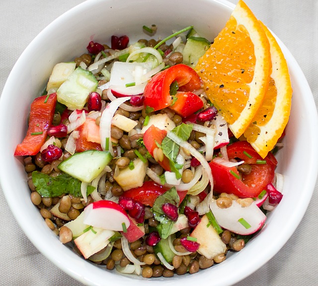 Salade de lentilles d’été « on the rock » à la spiruline